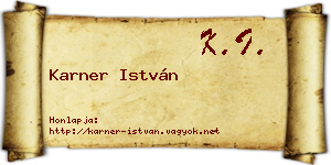 Karner István névjegykártya